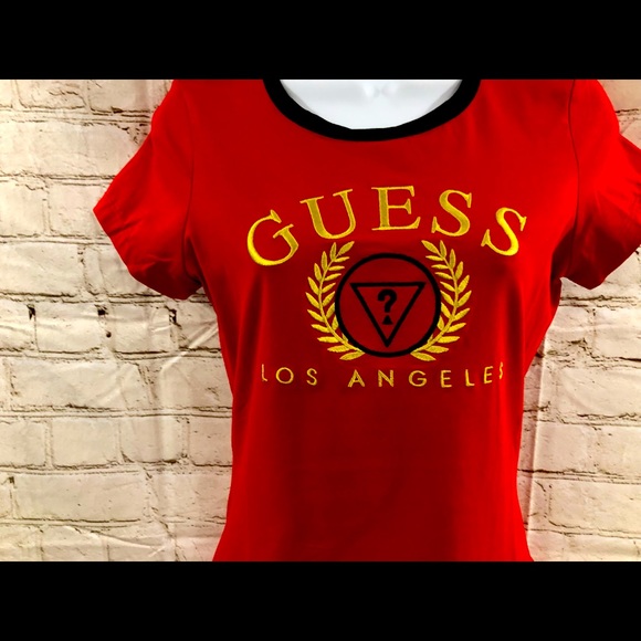 ♦️1 Left♦️Guess Los Angeles Women’s Embroidered T / Measurements are in Pics - Picture 8 of 12